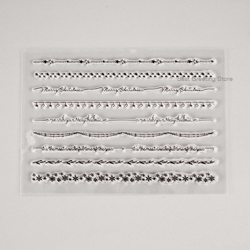 Clear Christmas Border Stamps Scrapbooking Craft Stamps planner Journal Decoration