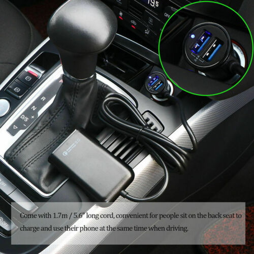 4 Port Usb Passenger QC3.0 Quick Car Charger Uitbreiding Usb Hub Voor En Achterbank Voor Universele Telefoon Fast Charger Adapter