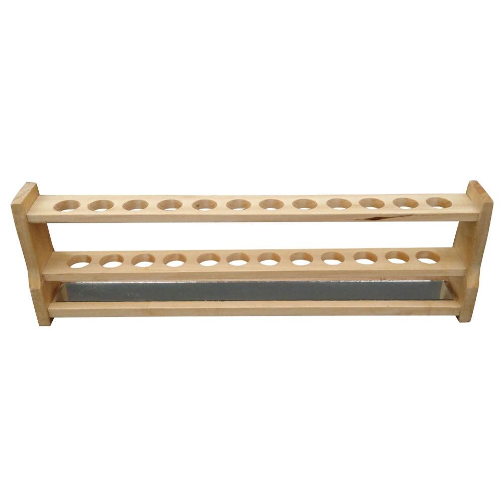 Equipment Rack Funnel Test Tube Colorimeter Tube Pipette Tube Holder Science Laboratory Storage Wooden Rack Experimental Tool