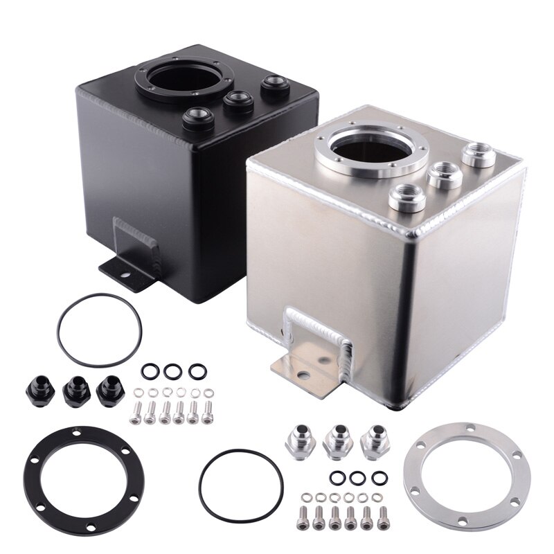 evil energy 2L Fuel Surge Tank Aluminum Alloy Fuel Surge Tank With 1Pcs 044 Fuel Pump Oil Catch Black Silver Fuel Supply System
