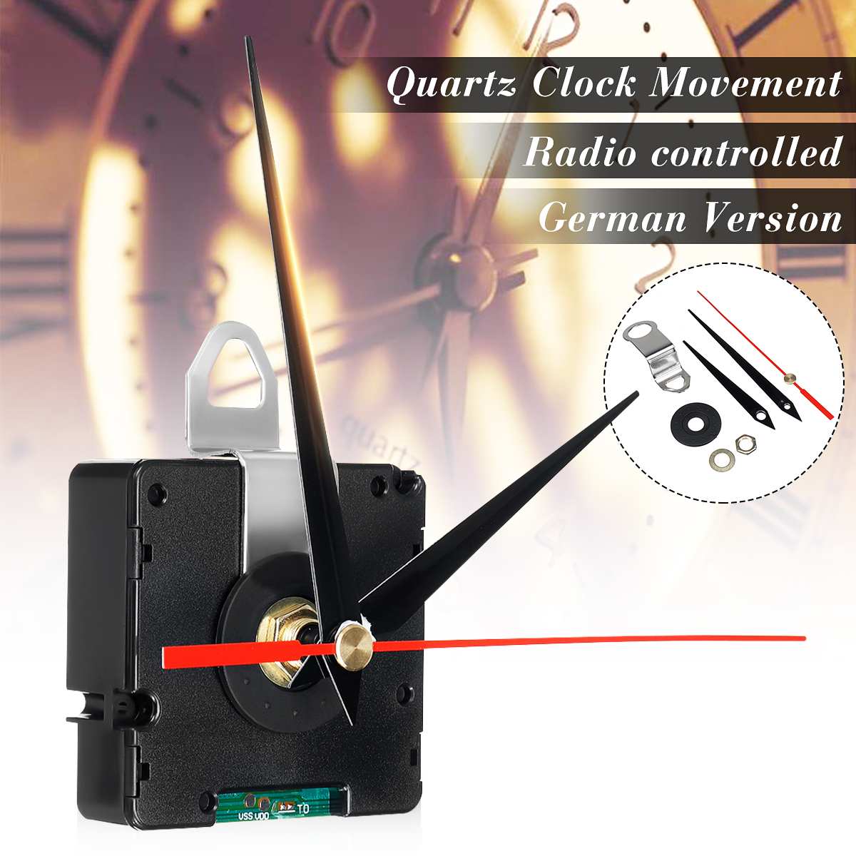 Atomic Radio Controlled Silent Clock Movement DIY Kit Germany DCF Signal HR9312 Mode