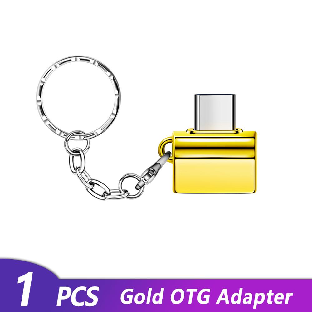 Otg Type C Adapter Usb Naar Type-C Converter Voor Mobiele Telefoon Tablet Draagbare Usb C 2.0 Plug Lading data Schijf Connector: Gold Type C Plug