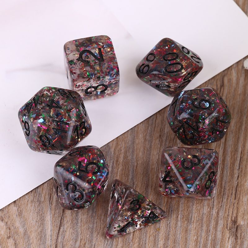 7 teile/satz Polyhedral Unregelmäßigen Multi Seiten Zahlen Würfel Rolle Spielen Board Spiel für Bar Pub Club Party
