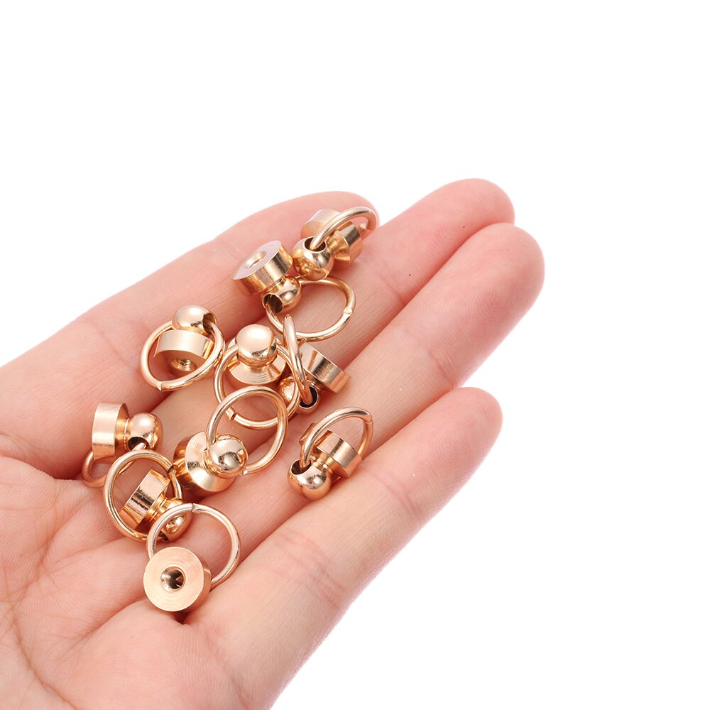 100Pcs/Bag Round Ring Head Garment Rivet Round Head Screws With Pull Tab Brass Nail DIY Cloth Button Stud for Clothes Phone Case