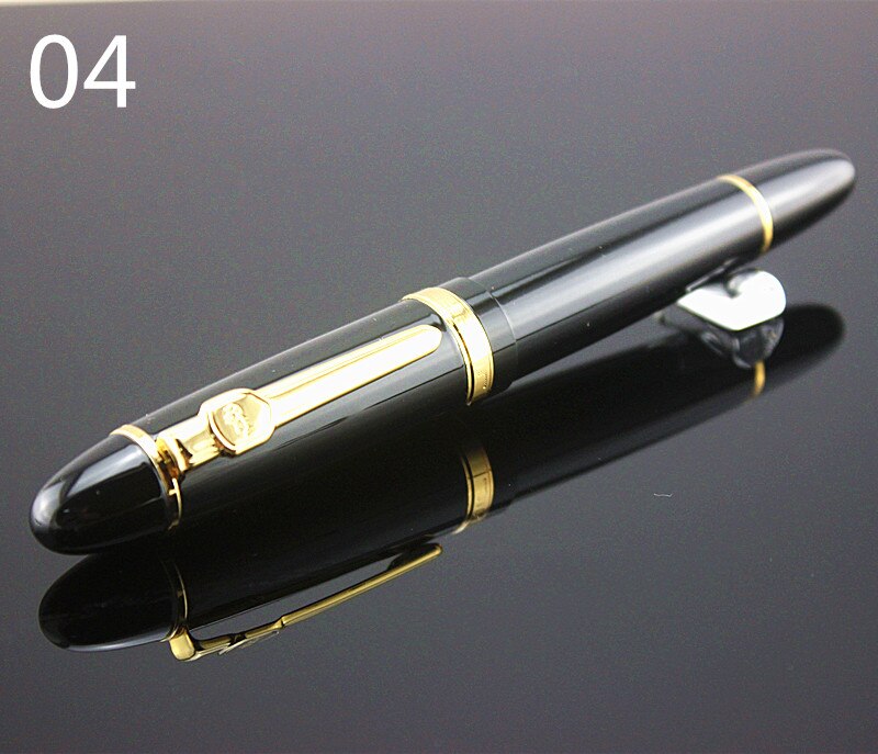 JINHAO 159 0.7 mm Nib Metal Fountain Pen Black Lacquer Gold Trim Big Heavy signature Business office ink black Refill