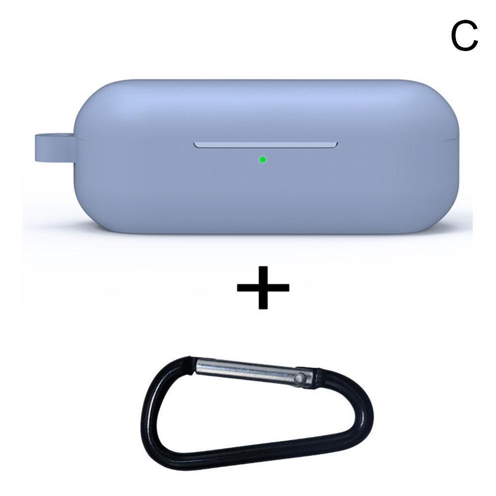 Silikonowe Etui na Bezprzewodowe Słuchawki Bluetooth - Ochronne z Karabińczykiem do Huawei Freebuds Enjoy: Błękitny