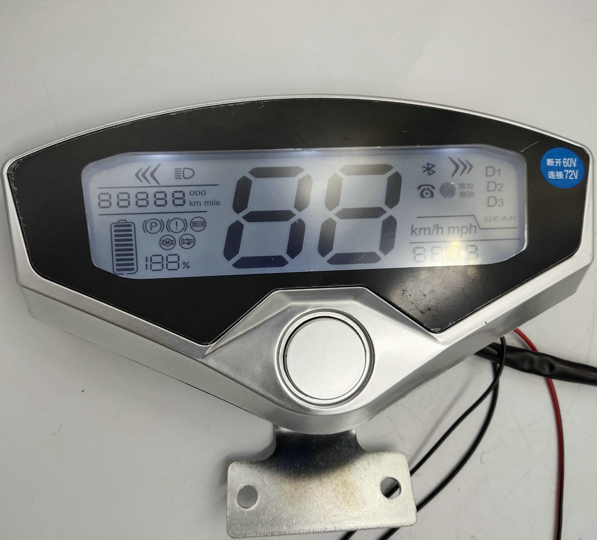 Speedometer Lcd Display Battery Indicator Instrument for Electric Scooter Bicycle MTB ATV Tricycle Mobility MOTORBIKE Gauge