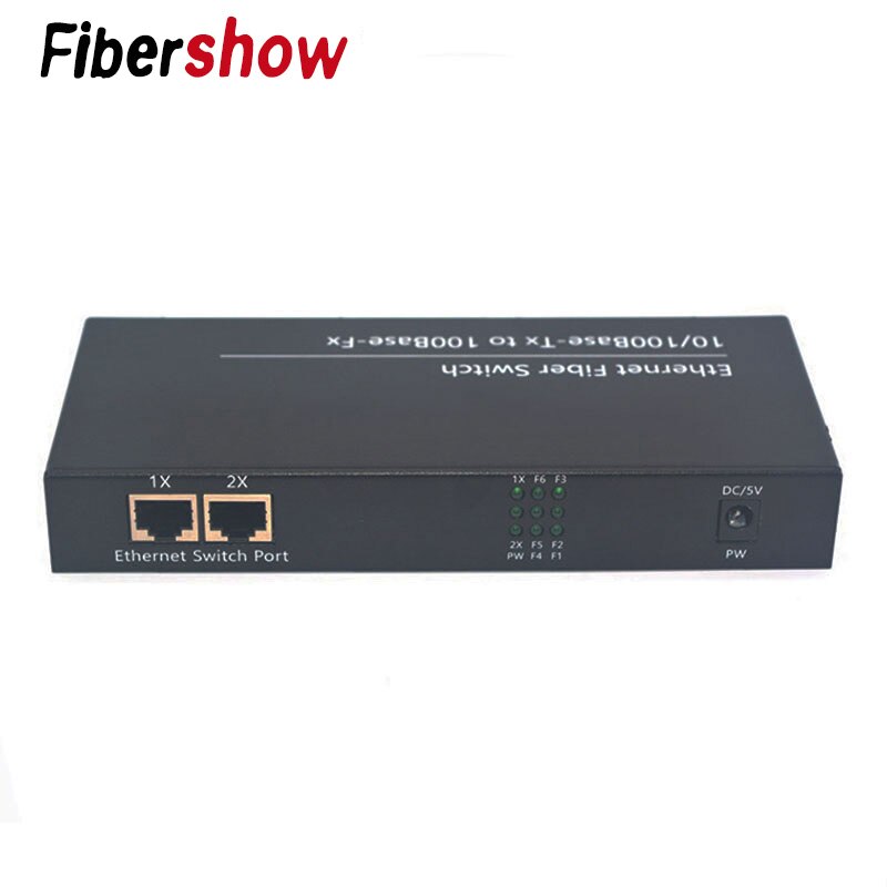 Fast Ethernet Fiber Optical Media Converter Single Mode switch Converter 20KM 2 RJ45 and 6 SC fiber Port 10/100M