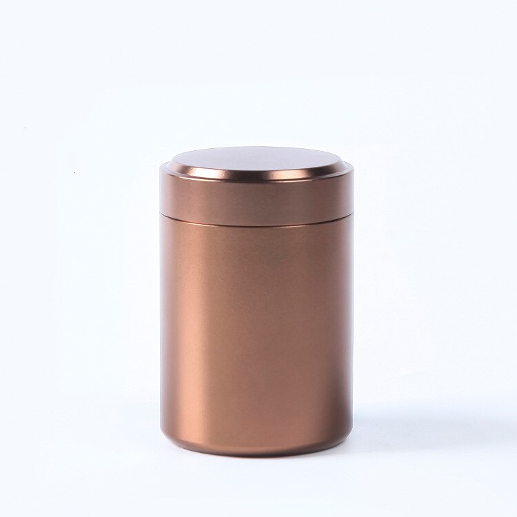 Premium fly aluminium lufttæt opbevaringsbeholder 1.3 tommer multi-brug vakuumforsegling bærbar opbevaringsbeholder 70ml: Rødbrun