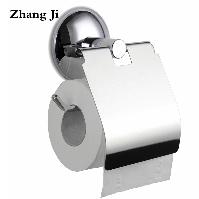 Zhangji rustfrit stål kraftig toiletpapirholder vægmonteret badeværelsesarmaturer sølvfarvet wc sugerulle papirholdere