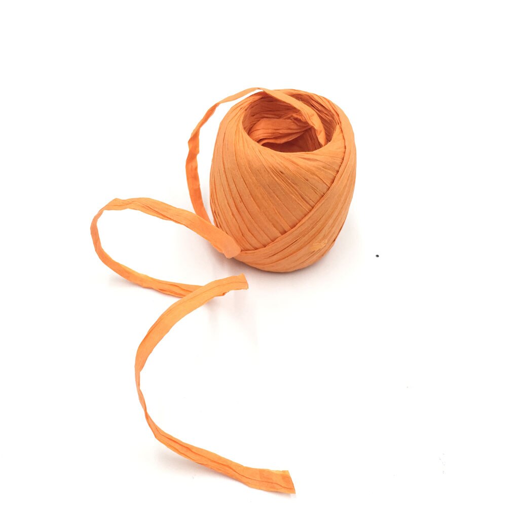 Raffia papier lint touw touw  ,1 rollen raffia lint/touw , 22 meter per rol, verpakking papier touw voor kerstmis: Oranje