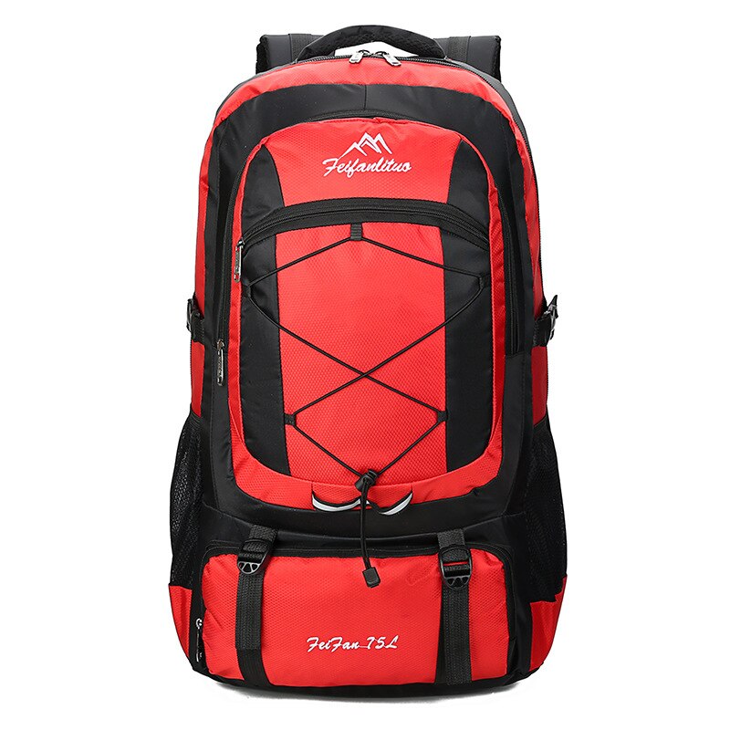 75L Waterproof unisex men backpack travel pack sports bag pack Outdoor Camping Mountaineering Hiking Climbing backpack for male: Red