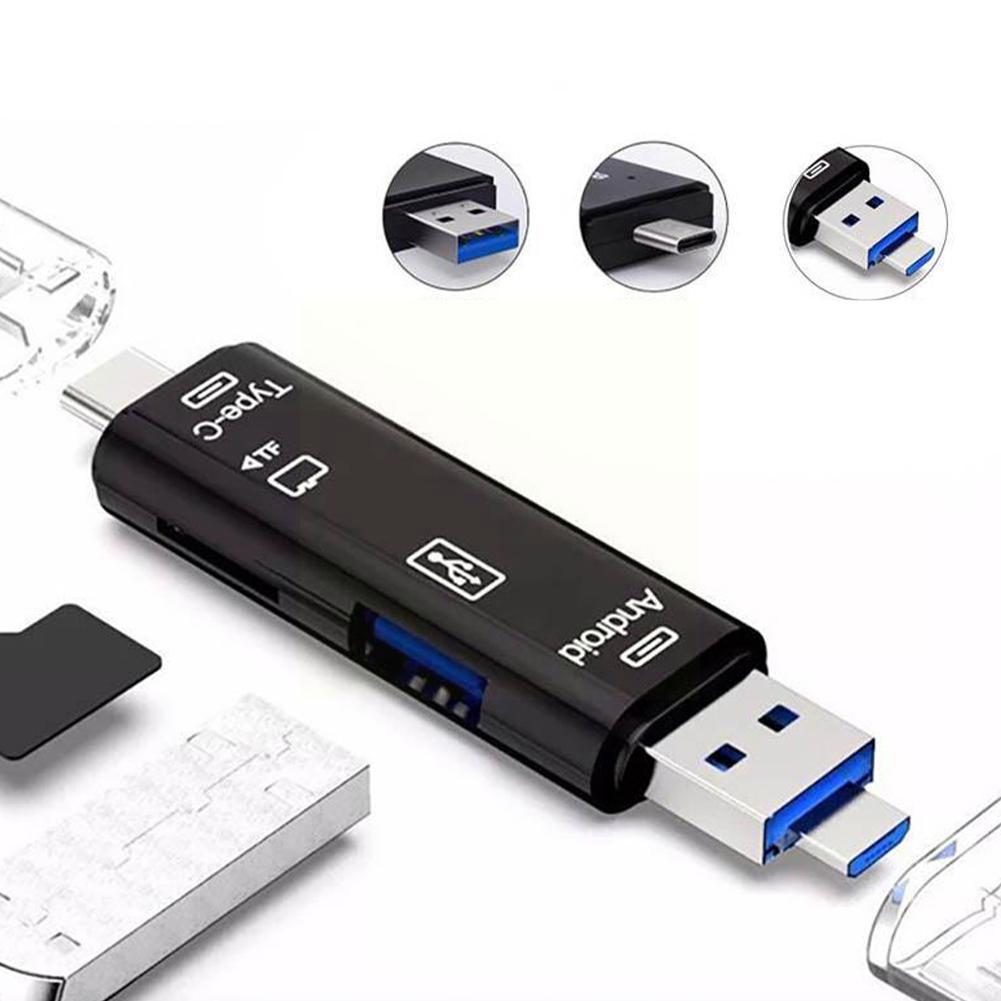 5in1 Multi Otg Card Reader Micro-sd / Sd Card / Usb Computer Phone / Reader Universal Support Android / Tf Type-c Type-c E8t4