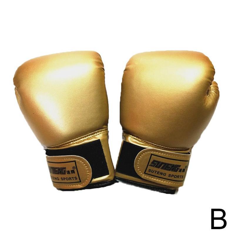 1Pair Pearlescent Solid Color Children Boxing Gloves Sanda Fight Punching Bag Gloves Sponge Foam Molding Liner Boxing Gloves: B