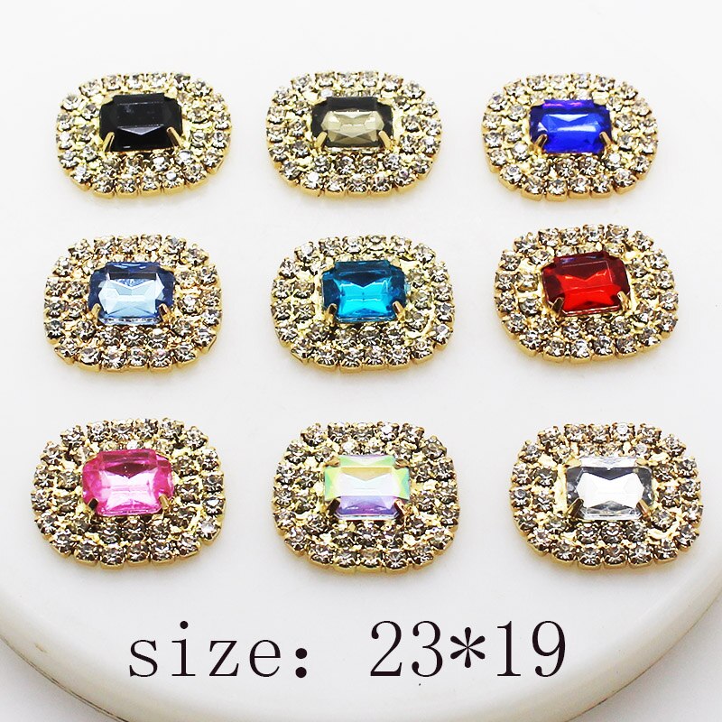 Limited Edition 10 pcs 23 * 19mm Metal Rhinestone Jewelry Diy Crystal Hat Embellished Wedding Invitation Clothing Accessories