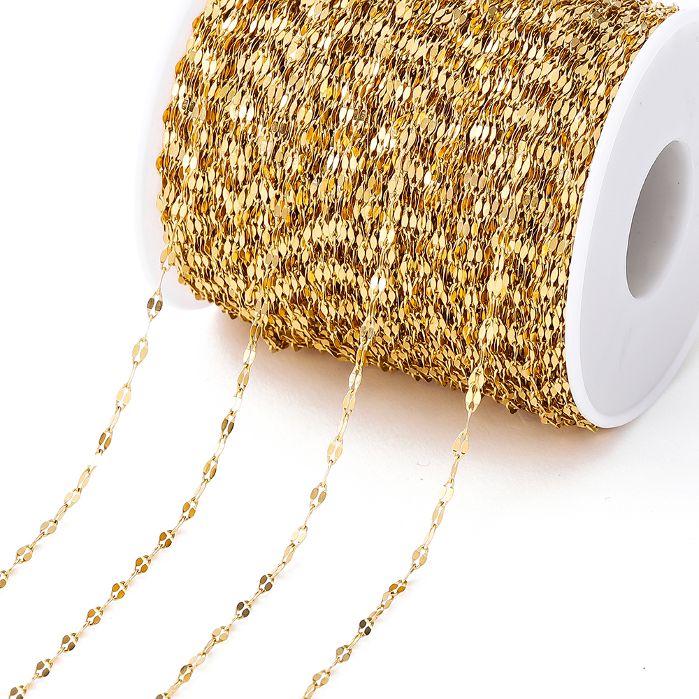 2 m/rollo de cadena de Cable cruzado de acero inoxidable de , cadenas de eslabones Rolo para hacer joyería DIY, collar, pulsera, accesorios