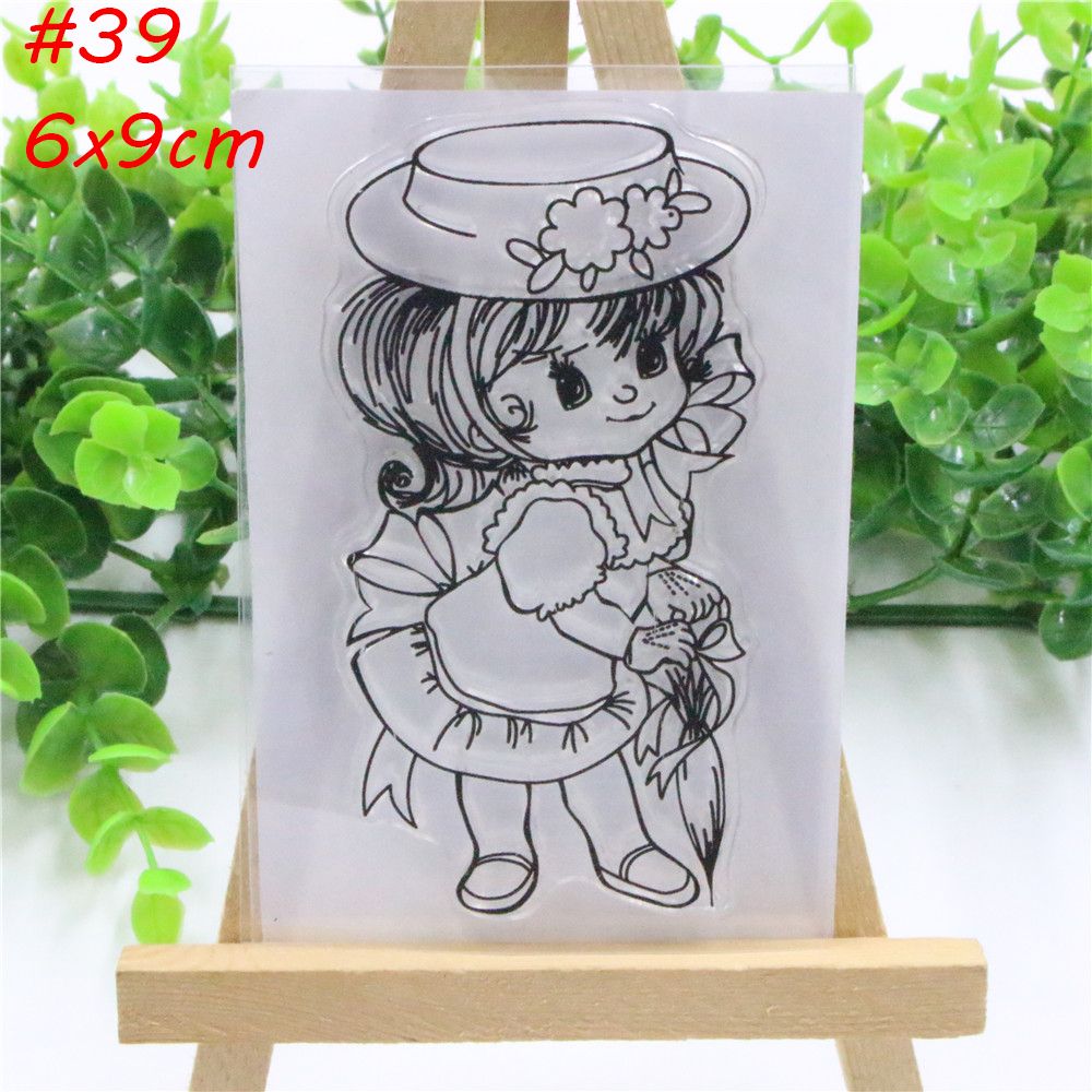 Meisjes Transparant Clear Siliconen Stempel/Seal Voor Diy Scrapbooking Fotoalbum Decoratieve Papieren Kaart Ambachten Handgemaakte Cadeau: 39