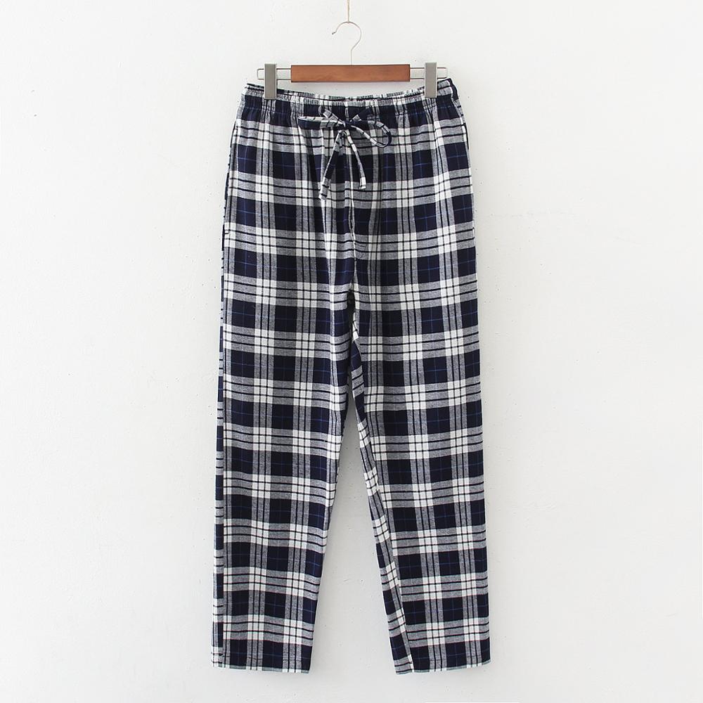 Pyjama décontracté à carreaux en coton poli pour homme, pantalon de nuit, grande taille, collection printemps-automne, S-XXL, 100kg
