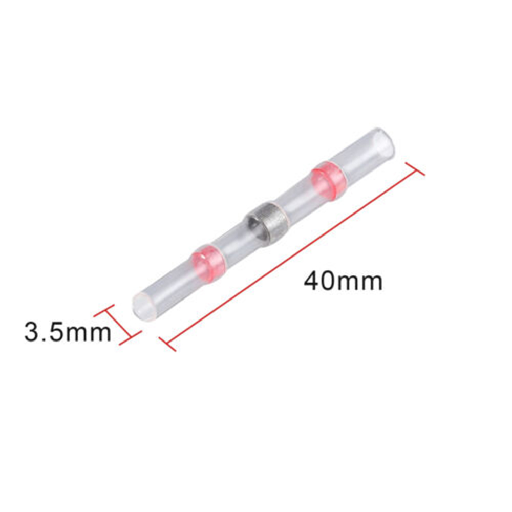 50x 4 storlekar värmekrympning lödhylsa skarvkontakt lim foder vattentät: Röd