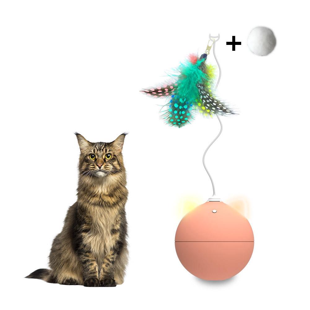 Huisdier Speelgoed Bal Robot Kat Speelgoed Interactieve Led Rolling Flash Bal Automatische Grappige Kat Speelgoed Snelle Levering: Default Title