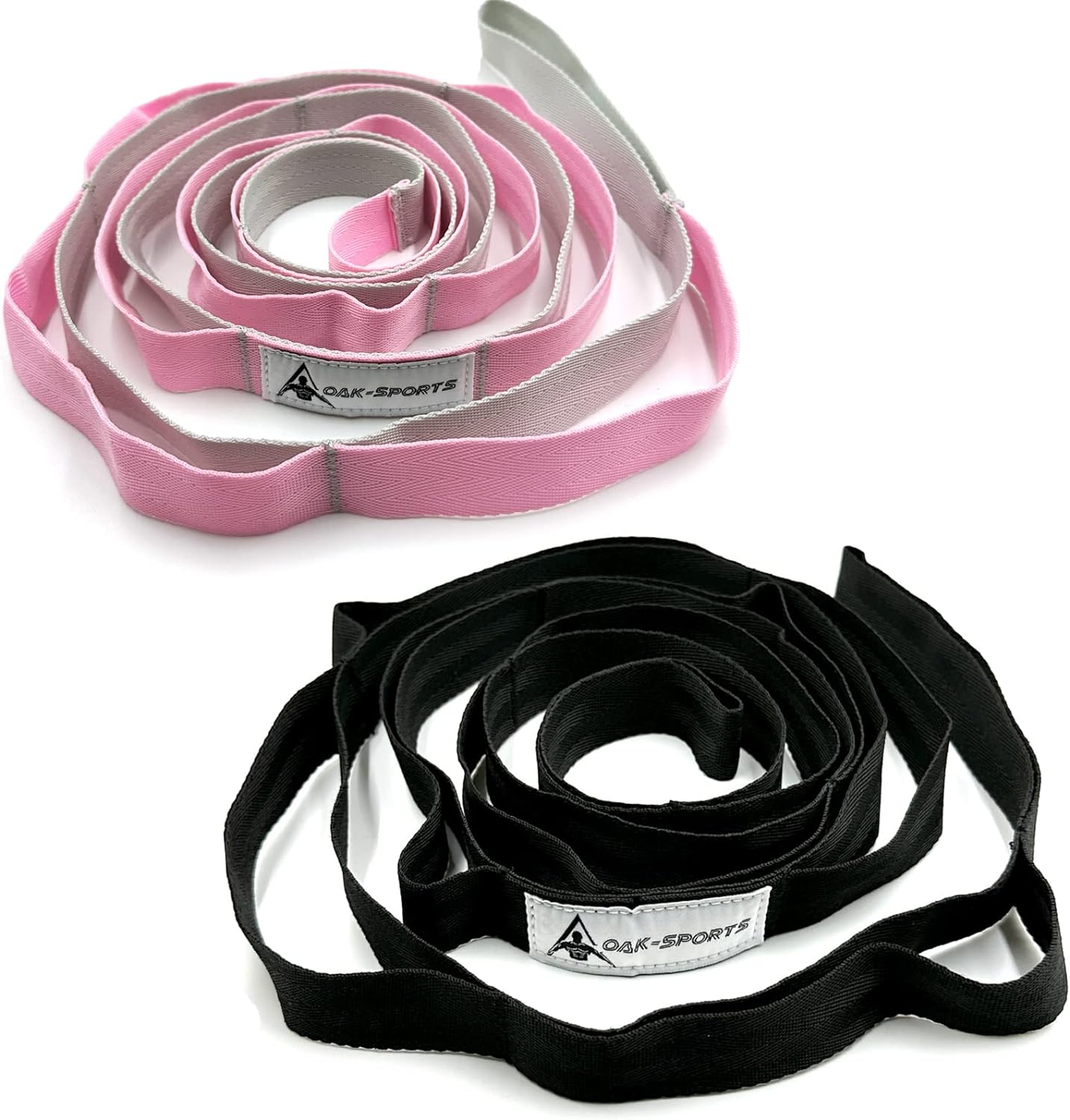 Correa de estiramiento Correa de yoga con bucles, correas elásticas para fisioterapia, correa de ejercicio no elástica para Pilates, danza: Marfíl