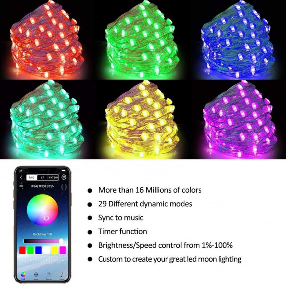 Light Strip USB Bluetooth Phone Remote Controlled LED Light Strip Christmas Decor