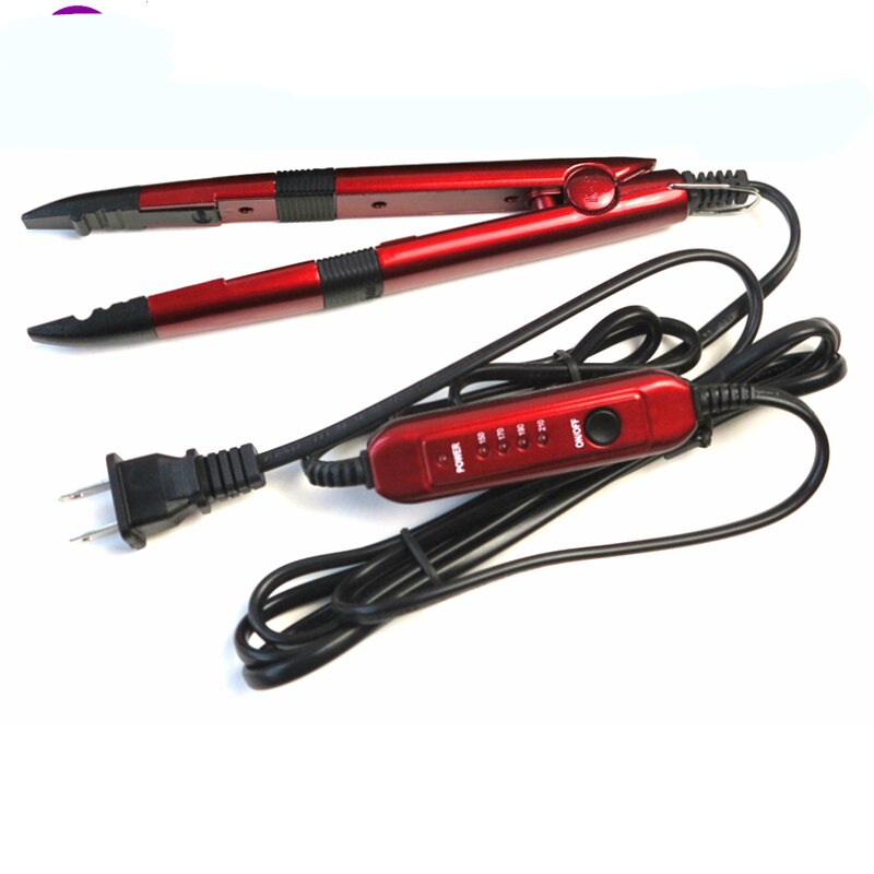 Mini Fusion de fer rouge violet , contrôle de la chaleur du fer, kératine pré-collée, outils d'extension de cheveux, connecteurs 4 couleurs 1 pièce