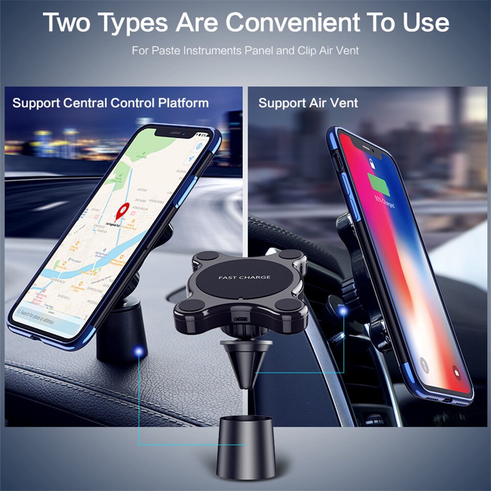 Fast Wireless Magnetic Car Charger Air Vent Mount Car Phone Stand For iPhone X Xs Xr Max 8Plus Car Phone Holder Wireless Charger