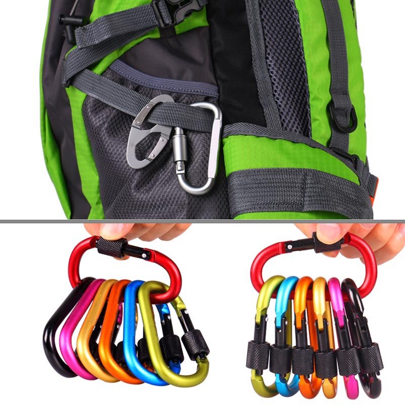 Aluminium veersleutel karabijnhaken clip draaguitrusting slot gesp sleutelhangers haak outdoor kampeeruitrusting ed