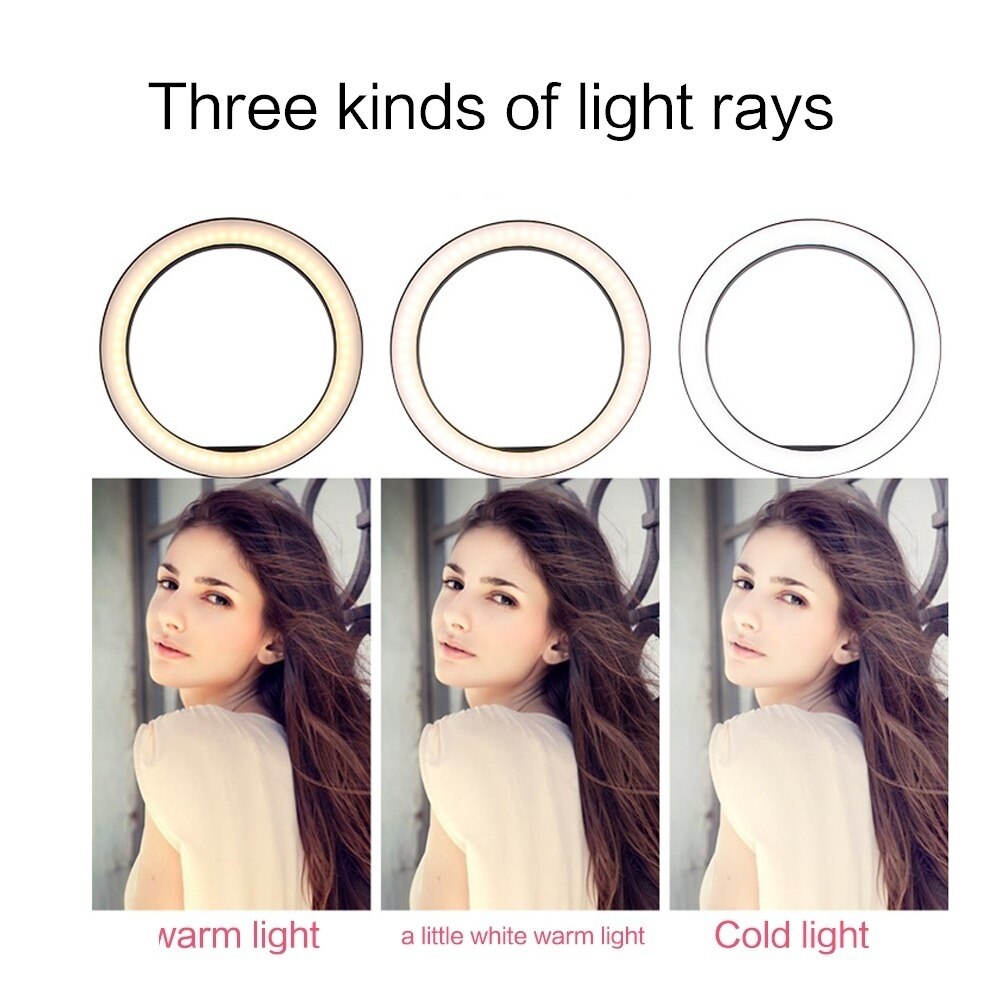 Led Ring Licht Dimbare 5500K Lamp Fotografie Camera Foto Studio Telefoon Video Ring Lichten Vanity Lights Dressing Lamp