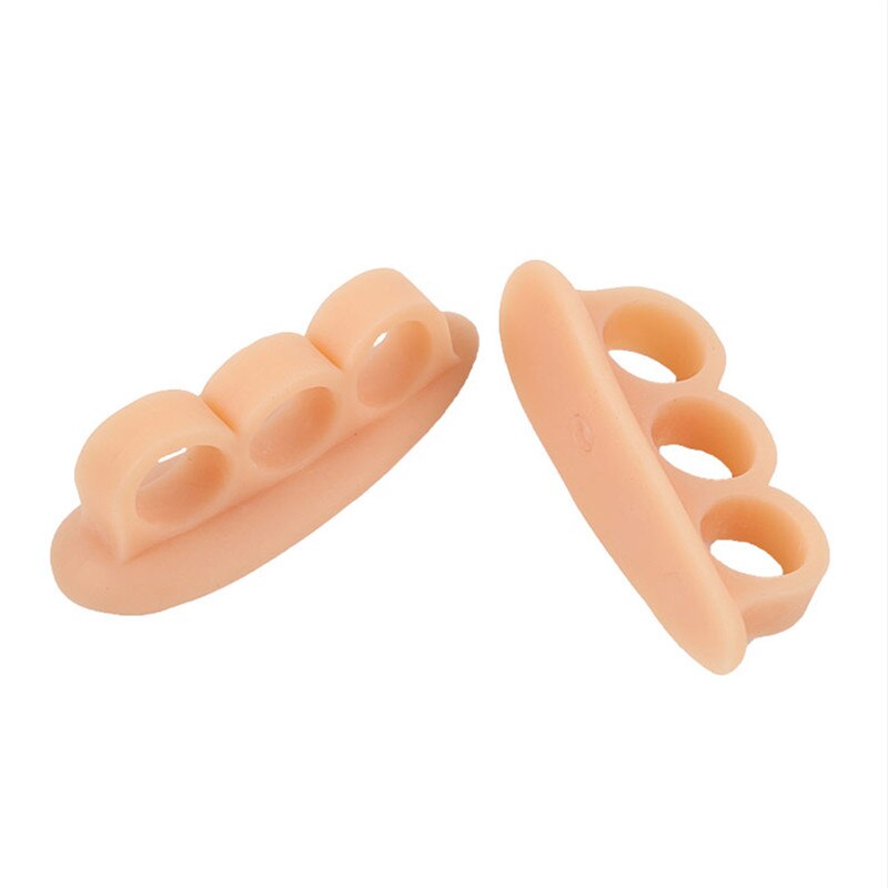 2 stk silikone gel fodfingre tre huls tåseparator fodbeskytter knystjustering hallux valgus beskyttelse fodpleje