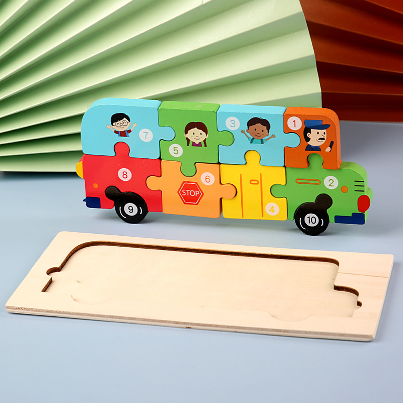 Puzzles en bois Montessori pour enfants, jouets Montessori pour tout-petits de 2 3 4 5 ans, Puzzle 3D, jouet éducatif dinosaure