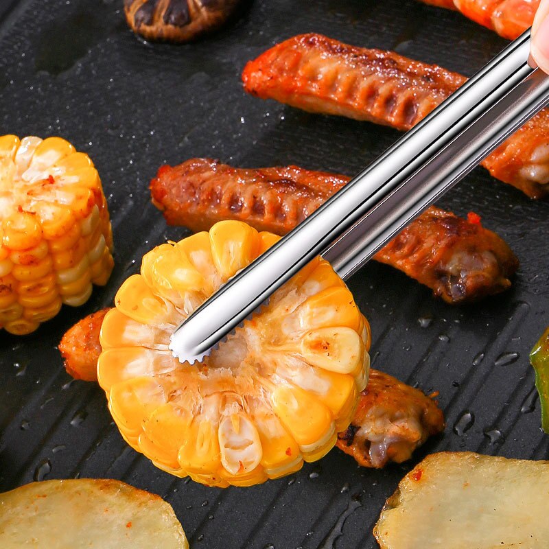 Extended Cook Party Buffet Clip Stainless Steel Barbecue Bread Tongs Food Steak Tongs Lengthened Barbecue Tongs Kitchen Gadgets