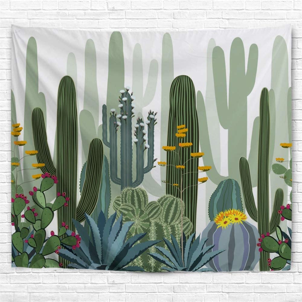 Kaktus vegghengende veggteppe ørken kaktuser natur plante blomster bohemsk kunst psykedelisk hippie teppe dekor til stue soverom