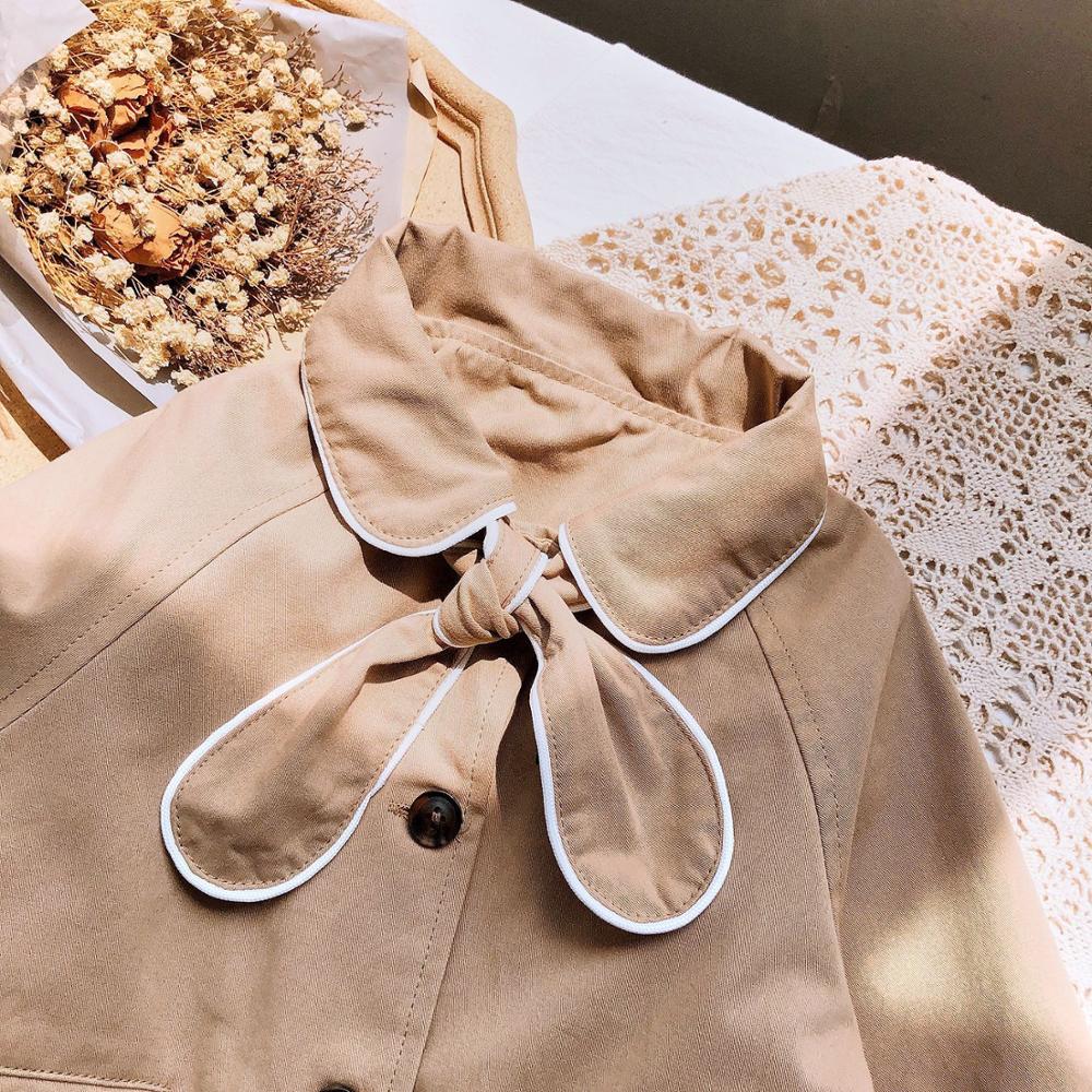Meisje Jas Zoete Lente En Herfst Windjack Voor Baby Meisje Meisje Mid-Lengte Brief Katoen Buitenmantel