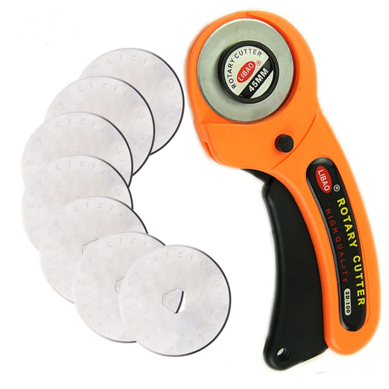 Leather Craft 45mm Rotary Cutter Leather Cutting Tool Fabric Cutter Circular Blade DIY Patchwork Sewing Quilting Fit Olfa Cut