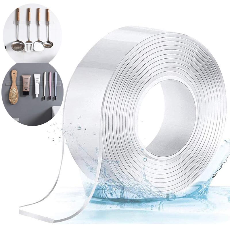 1M/3M/5M Tape Dubbelzijdig Magic Tapes Transparante Notrace Herbruikbare Waterdicht Plakband Reinigbare home Band Lijm