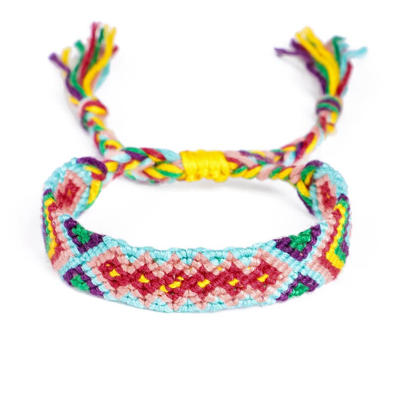 Boho Etnico Braccialetto Fatto A Mano Della Spiaggia di Estate Della Treccia String Involucro di Cotone Corda Intrecciata Braccialetti di Amicizia Per Le Donne Degli Uomini: 30