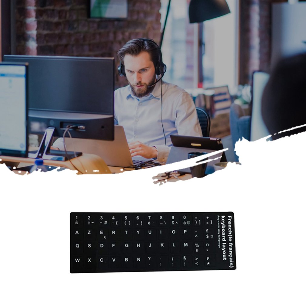 Ultradünne, individuell anpassbare französische computertastatur mit einfach anzubringenden, mattierten buchstabenaufklebern