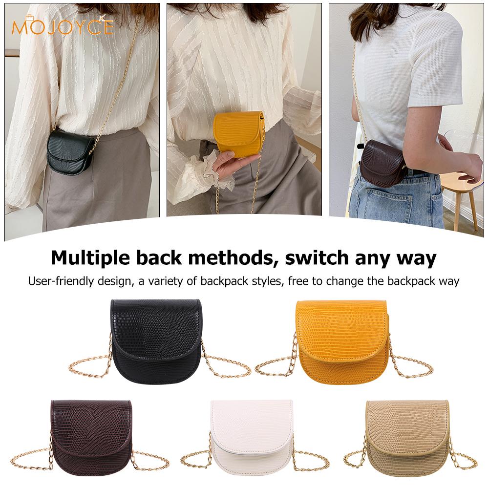 Bolso bandolera Vintage informal de cuero para mujer, Bolso pequeño de hombro con solapa, cadena pura, bolso de mensajero
