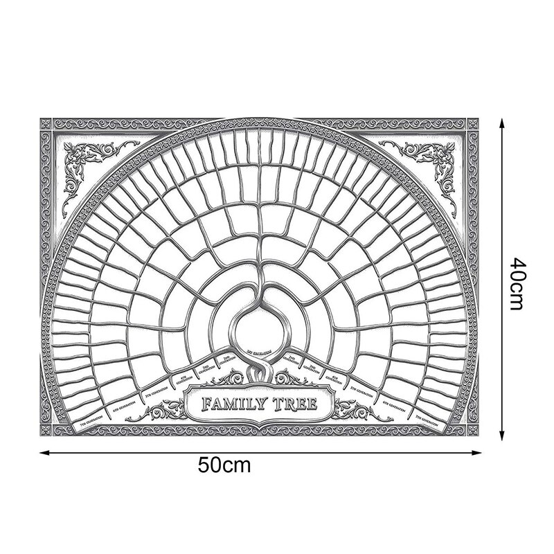 Släktträdsschema för att fylla  in 5/6/7 generations släktforskningsaffisch tomt fyllbart förfäder diagram  tn99: B