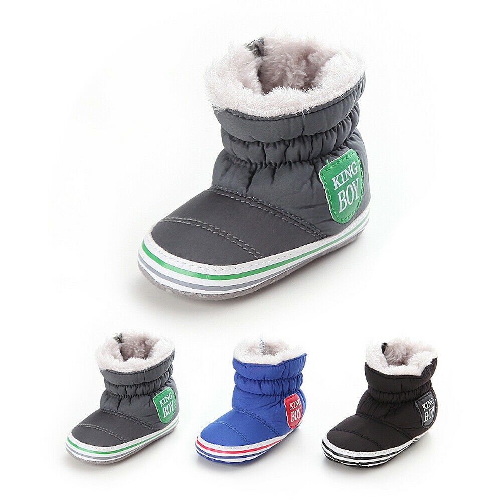 Pudcoco winter baby jungen schuhe winter kleinkinder warme schuhe Faux pelz mädchen baby booties Leder König Jungen Muster junge baby stiefel