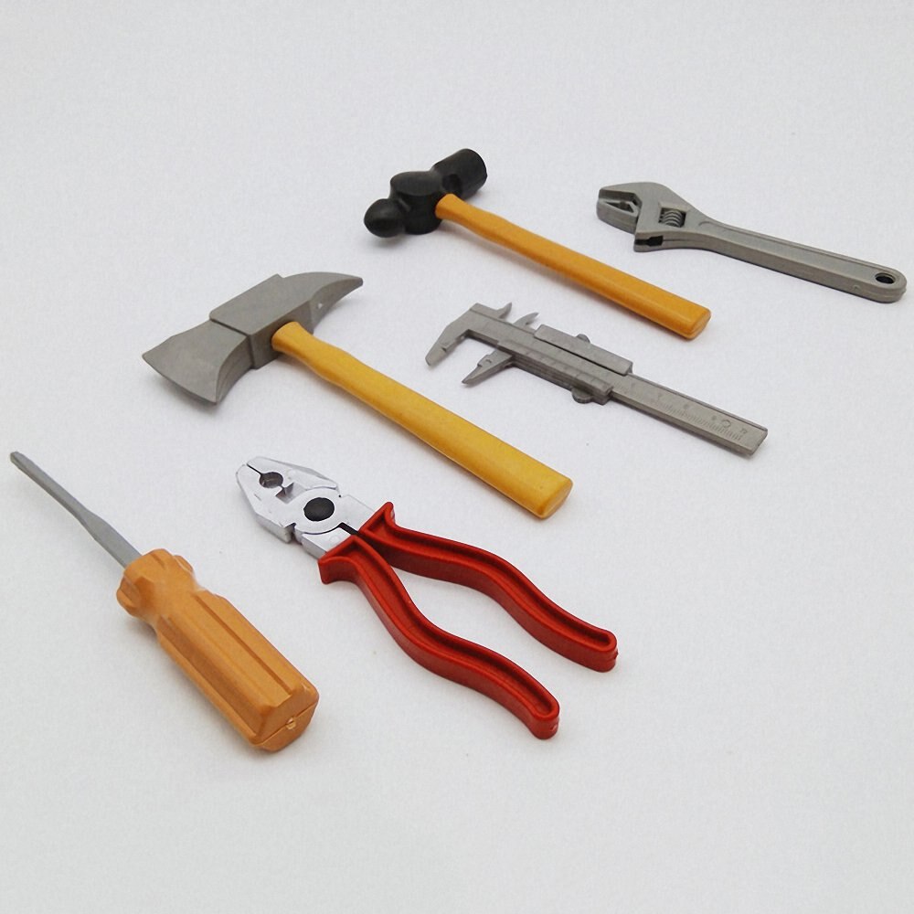 6pcs/set Simulation Repair Tool Toy Plastic Repairment Pretend Play Education Screwdriver Hammer Tongs Tool Kits Play House Game