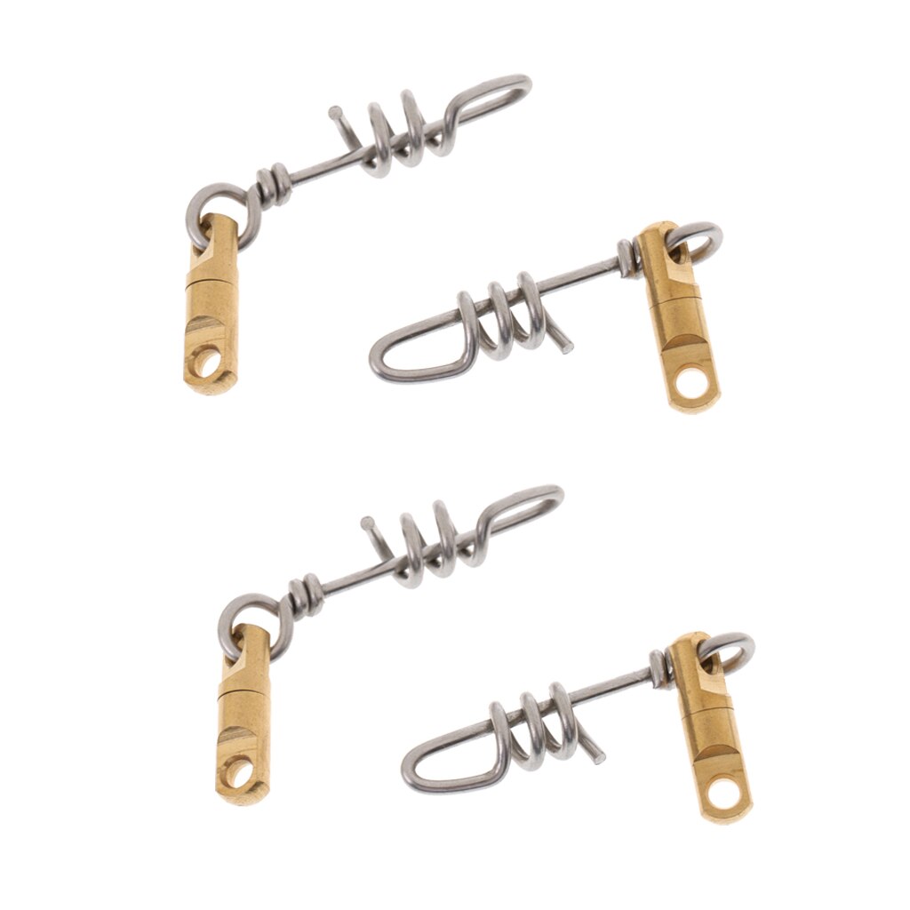 4pcs Corkscrew Pigtail Snap with Heavy Swivel Quick Rig Link Swirl Connector Quick Change Toothy Fish