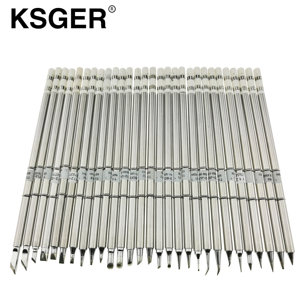 KSGER T12 elektryczne końcówki lutownicze T12-K B2 BC2 ILS JL02 D24 KF dla Hakko fx951 DIY zestawy stacji lutowniczej