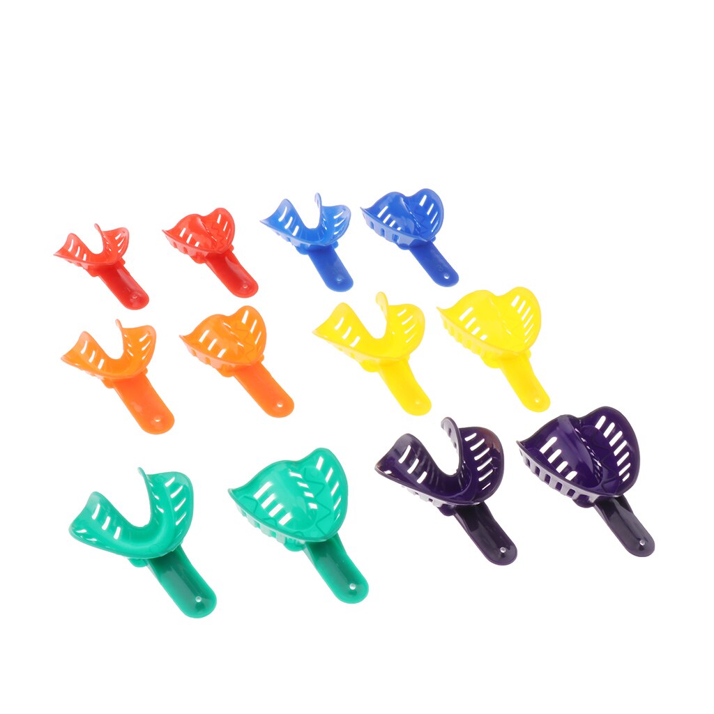 6 Pairs Upper &amp; Lower Plastic Impression Trays For Adults Children