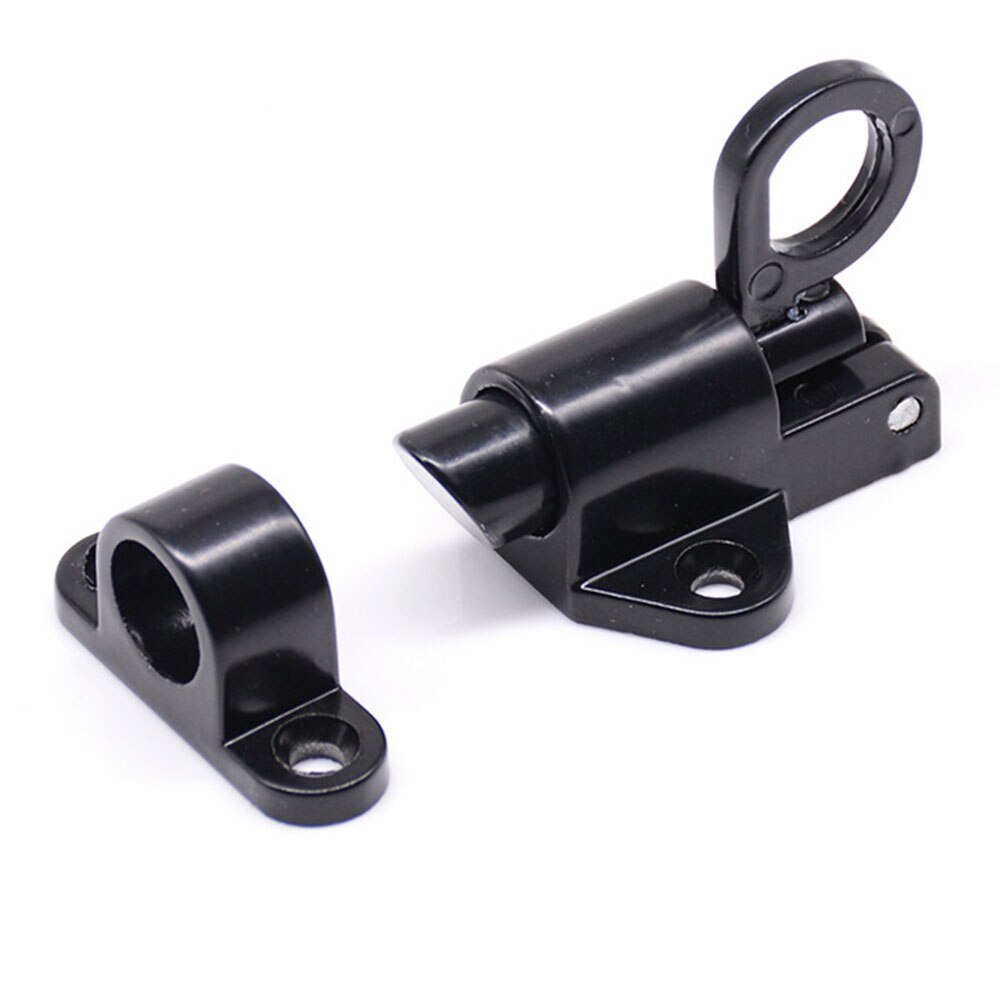 Aluminum Alloy Door Latch Window Gate Safety Pull Ring Spring Bounce Security Home Sliding Latch Hasp Lock