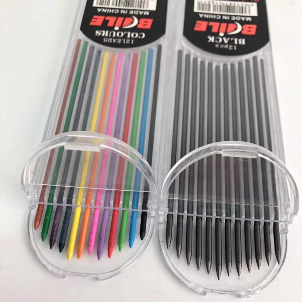 Hochwertiger Druckbleistift, umschaltbares Zeichnen ohne Anspitzen, 2,0 mm Bleistiftmine, Farbe, Kawaii-Studie-Testzubehör
