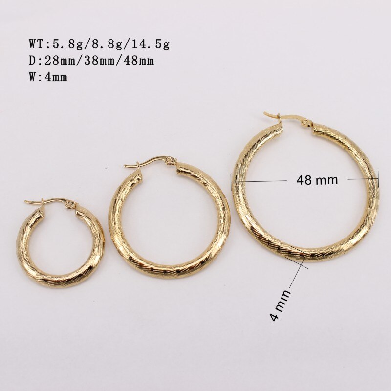Platte Oorbellen 28mm38mm48mm Rvs Pop Oorbellen 5G-14G Per Paar 4Mm Breed Real Beeldweergave wasbare SL232