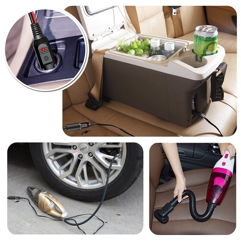 12v / 24v auto verlengkabel voor sigarettenaansteker stofdicht waterdicht auto accu terminal krokodillenklem socket adapter (